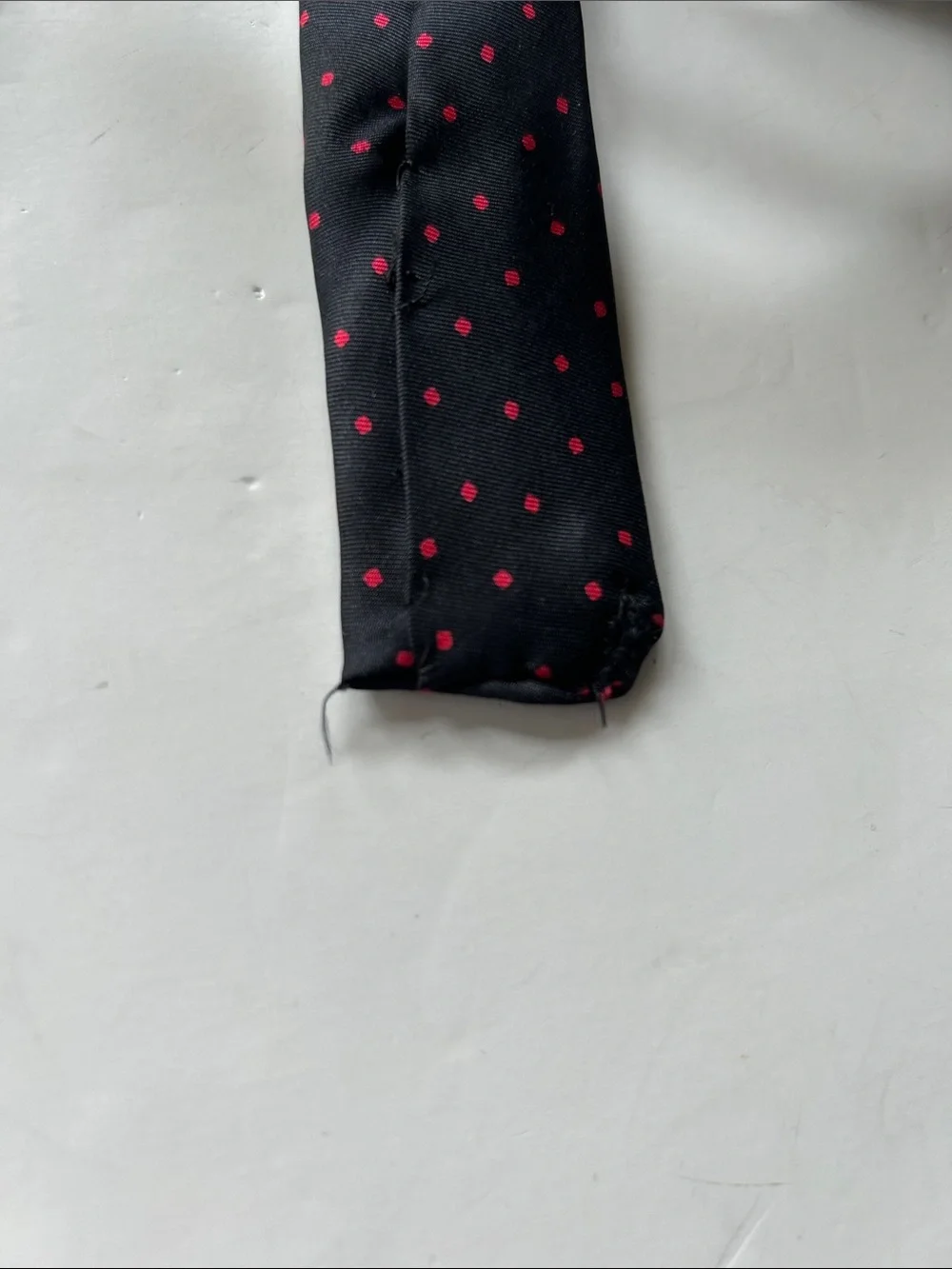 Paco Rabanne Black Silk Tie with Red Microdots